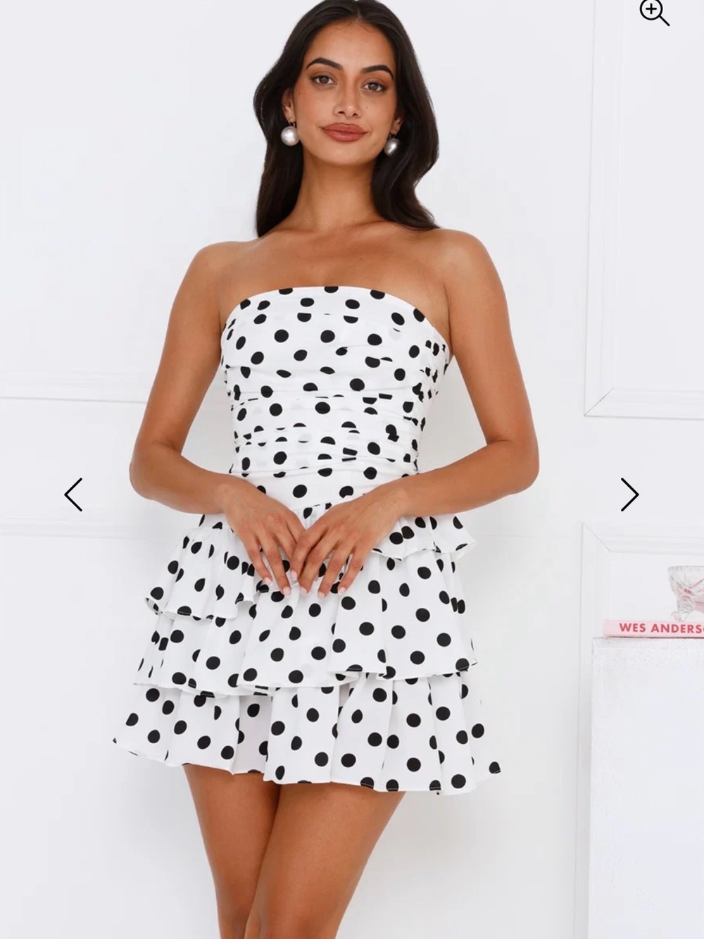 Hello Molly White and Black Polka Dot Ruffle Party Dress !Worn Once!